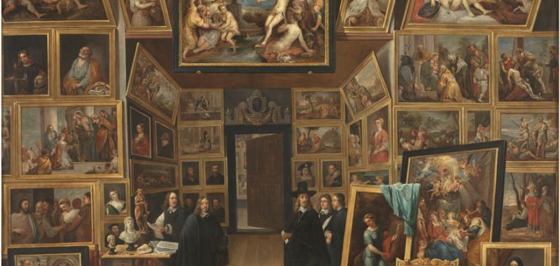 El archiduque Leopoldo Guillermo en su galería de pinturas en Bruselas. David Teniers