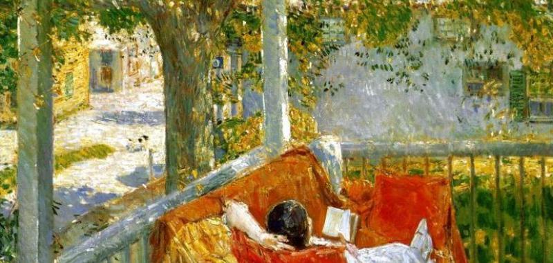 Couch on the Porch, Cos Cob. Frederick Childe Hassam