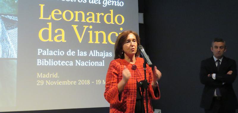 Ana Santos Aramburo, directora de la Biblioteca Nacional de España, también sede de la exposición comisariada por Elisa Ruiz García