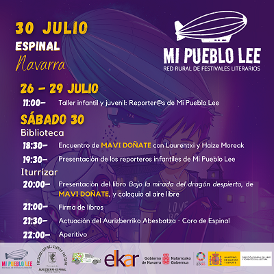 Aurizberri / Espinal recibirá a la periodista Mavi Doñate en el festival literario de Mi Pueblo Lee