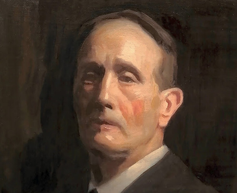 Retrato de Azorín. Óleo sobre tela. Original de Alejandro Cabeza, 2014.