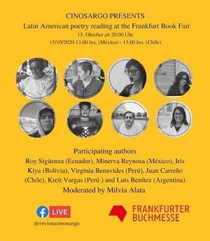 Cinosargo presenta: lectura de poesía latinoamericana en la Feria del Libro de Frankfurt