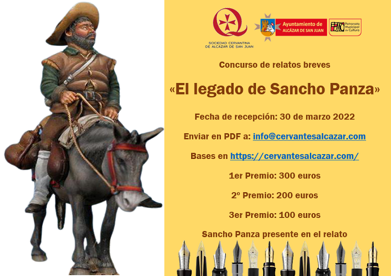 Sancho Panza protagonista del concurso de relatos de la Sociedad Cervantina Alcazareña