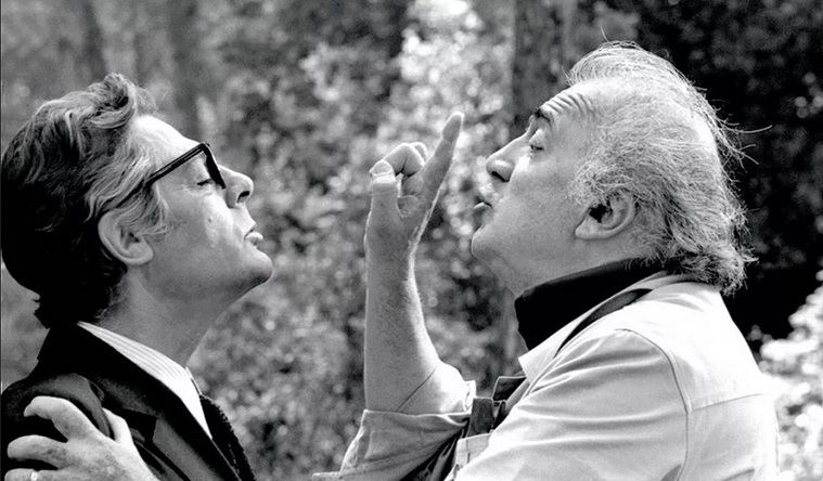 Marcello Mastroianni y Federico Fellini