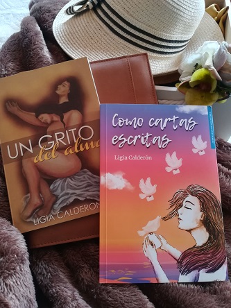 Portadas de los libros 'Como cartas escritas' y ' Un grito en el alma' por Ligia Calderón