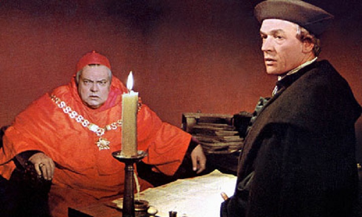 Paul Scofield como Moro y Orson Welles como Wolsey