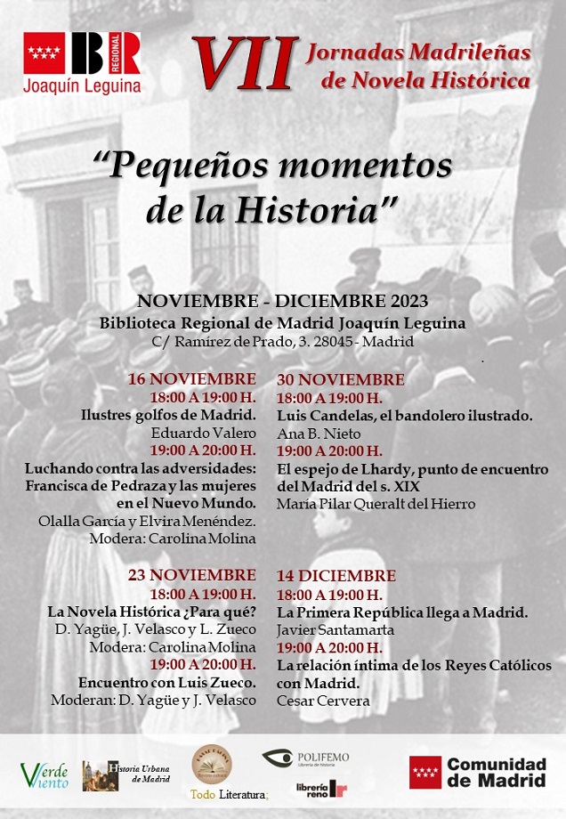 Programa de las VII Jornadas Madrileñas de Novela Histórica