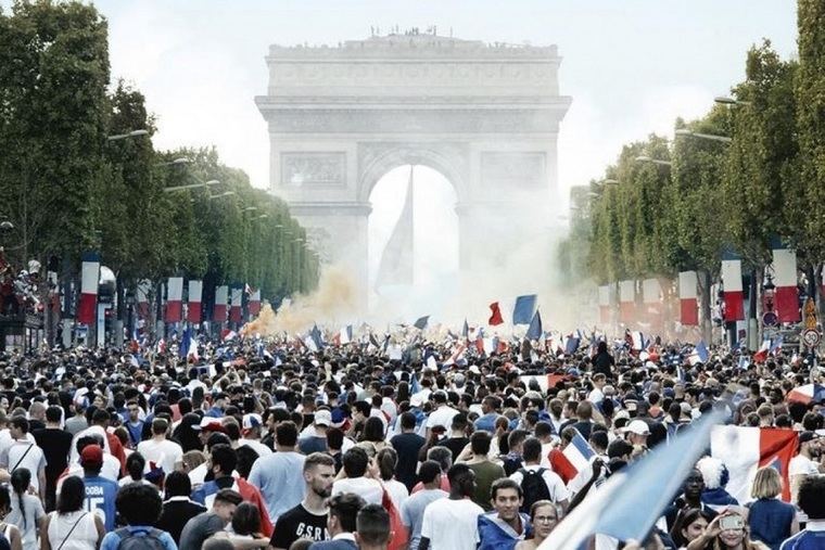 Celebración por la victoria de Francia en el Mundial de Fútbol