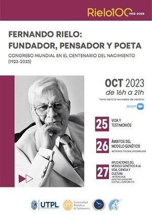 "Fernando Rielo: fundador, pensador, poeta". Congreso Mundial por el Centenario de Fernando Rielo (1923-2023)