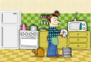 "Un papá con delantal", o lo poco que los padres ayudan en las tareas del hogar