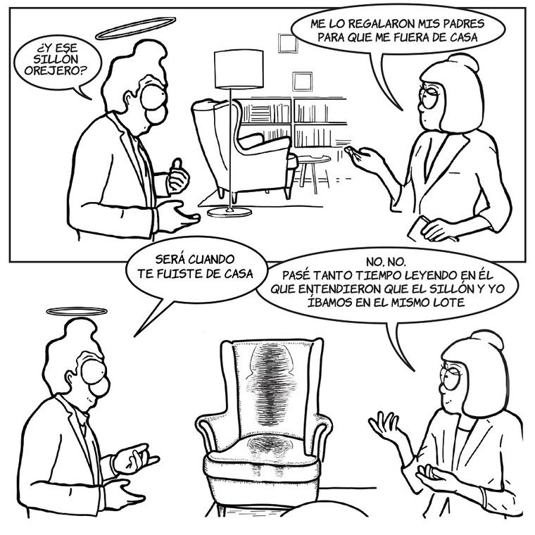 Pasamos mucho tiempo leyendo en el sillón orejero