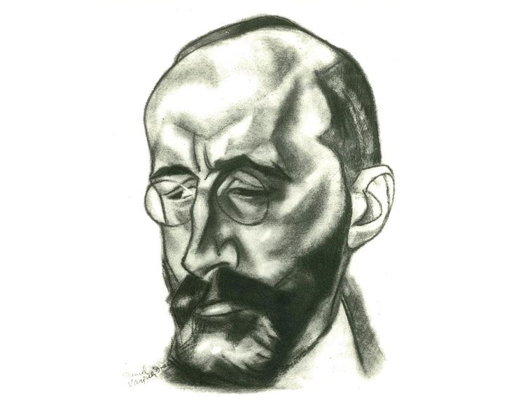 Juan Ramón Jiménez. Retrato a carboncillo, de 1916, original de Daniel Vázquez Díaz.