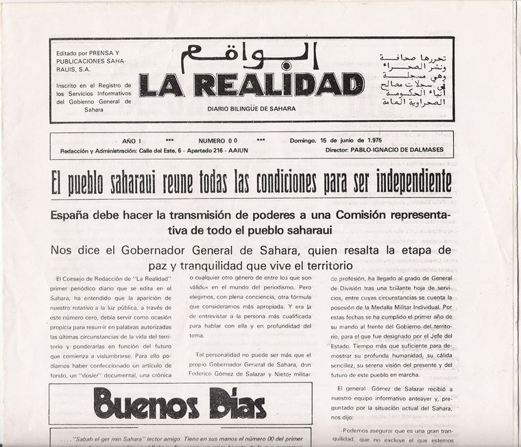 Periódico hispano-saharauí 'La Realidad', dirigigo por Pablo Ignacio de Dalmases