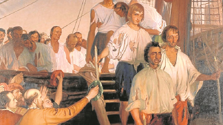 Juan Sebastián Elcano a su llegada a Sanlúcar de Barrameda