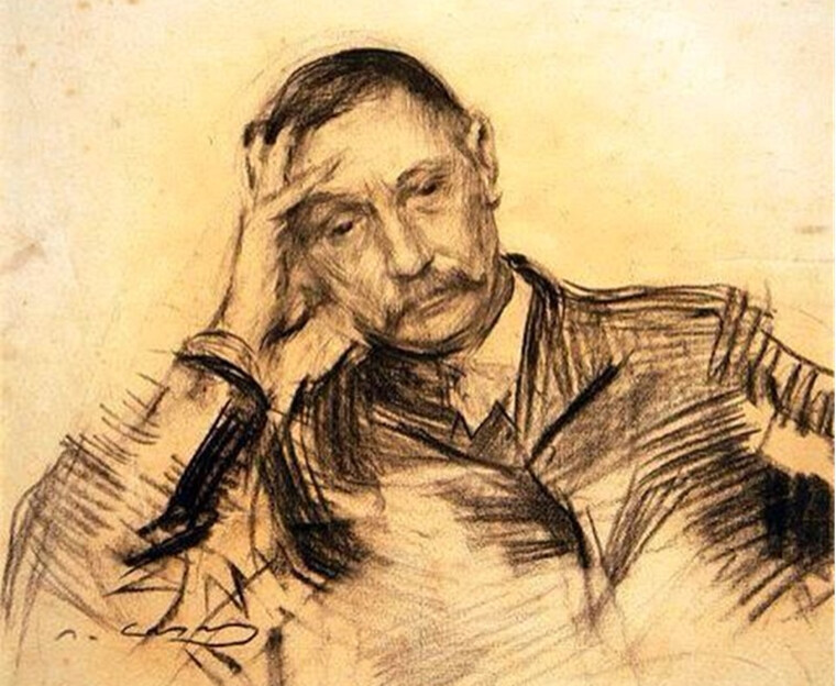 Retrato de Benito Pérez Galdós realizado por el pintor y dibujante modernista Ramón Casas, hacia 1903. Técnica: Carboncillo y pastel sobre papel. Localización actual: Museo Nacional de Arte de Cataluña (MNAC), en Barcelona. Casas capturó al escritor canario en una característica postura reflexiva, apoyando la cabeza sobre su mano derecha.
