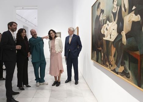 Presentación Cultura Portugal 2024. Ernest Urtasun, Ministro de Cultura de España; Dalila Rodrigues, Ministra de Cultura de Portugal; Manuel Segade, director del MNCARS; Ángeles González-Sinde, presidenta Real Patronato del MNCARS; y João Mira-Gomes, Embajador de Portugal en España