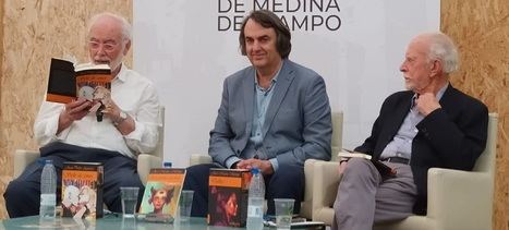 Filandón con Juan Pedro Aparicio, Miguel Ángel de Rus y José María Merino