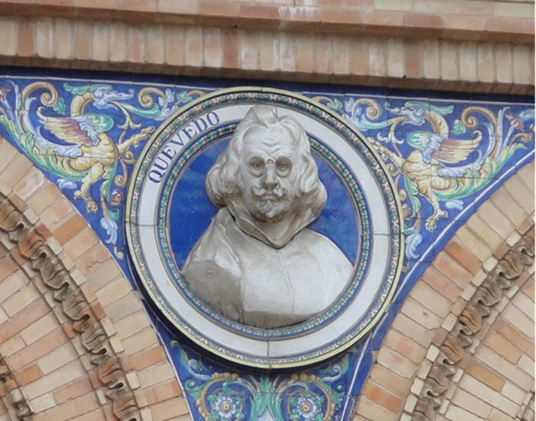 Busto de Francisco de Quevedo en la Plaza de España, de Sevilla