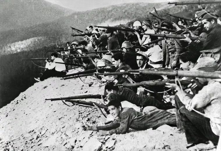 Milicianos en la Guerra Civil española