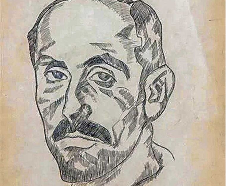 Daniel Vázquez Díaz pintó el último retrato en vida de Juan Ramón Jiménez en 1955 en su estudio madrileño de la calle María de Molina.