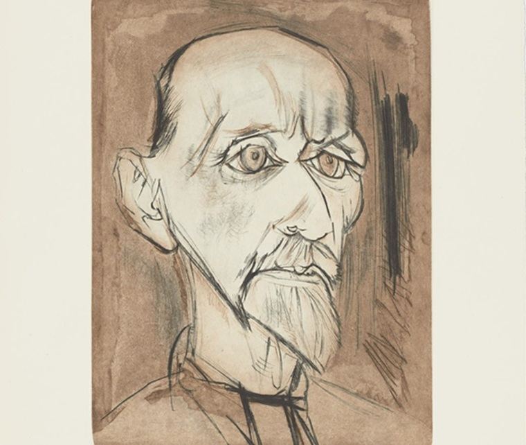 Retrato de Juan Ramón Jiménez. Aguatinta, punta seca. Autor: Álvaro Delgado. Fecha: 1980.
