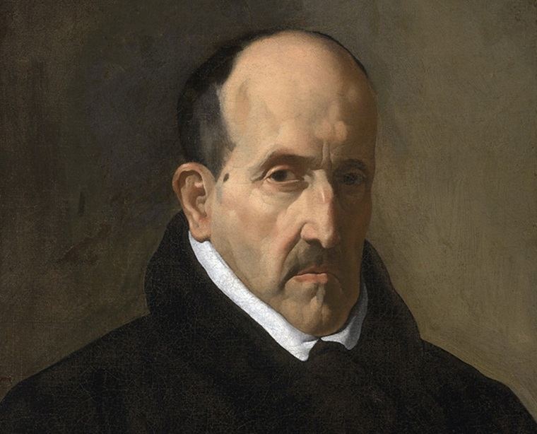 El rostro severo de Luis de Góngora retratado por DiegoVelázquez (en 1622).