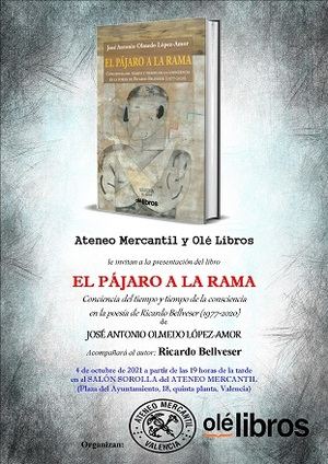 José Antonio Olmedo presenta en el Ateneo Mercantil su libro de investigación sobre la poesía de Ricardo Bellveser