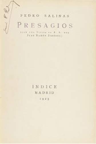 Presagios. Cubierta de la primera edición, de 1923 (Biblioteca de Índice).