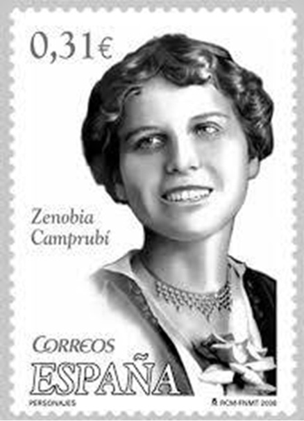 El sello de Zenobia Camprubí salió a la luz el 2 de junio de 2008. Correos de España lo emitió dentro de su tradicional serie conmemorativa 'Personajes'.