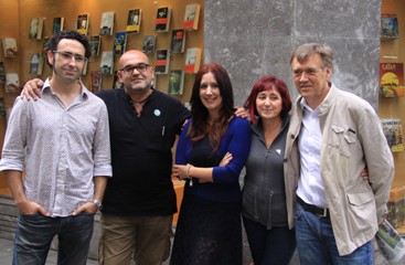 Jon Bilbao, Alexis Ravelo, Dolores Redondo, Elia Barcelo y Francesc Escribano