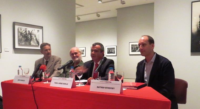 De izquierda a derecha, Roger Wolfe, Josef Koudelka, Pablo Jimenez Burillo y Matthew Witkovsky