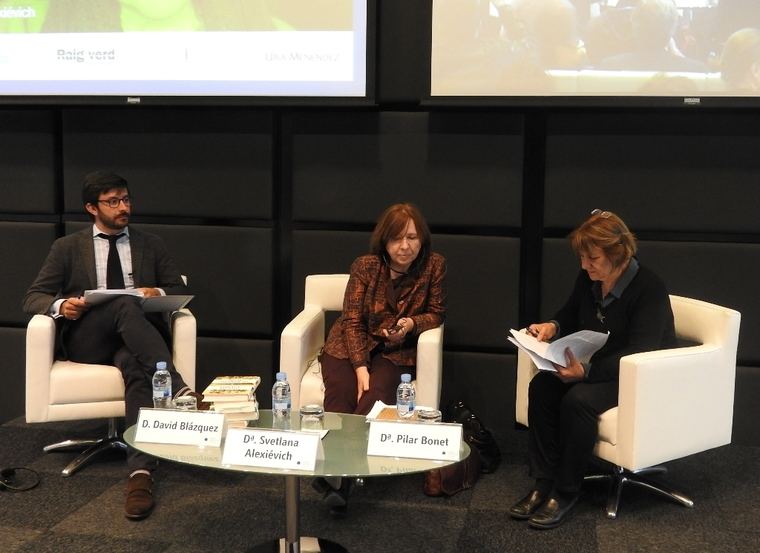David Blázquez, Svetlana Alexiévich y Pilar Bonet