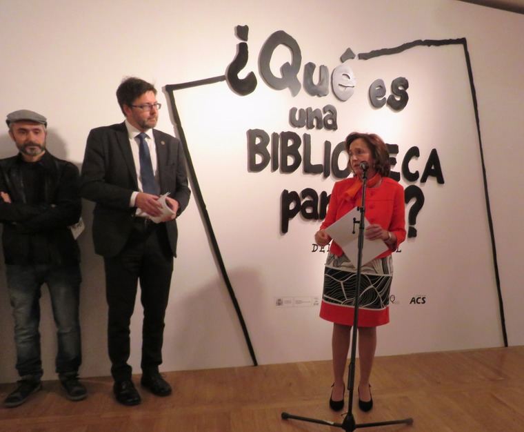 Ana Santos Aramburo, Directora de la Biblioteca Nacional de España, durante la presentación de la exposición ¿Qué es una Biblioteca para ti?