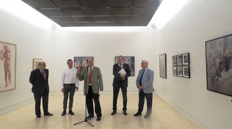 En el centro, José María Luzón Nogué, Académico Delegado del Museo Real Academia de Bellas Artes de San Fernando, durante la presentación de la exposición “La tradición académica. San Petersburgo – Madrid”