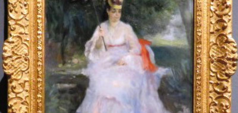 Mujer son sombrilla en un jardín, 1872