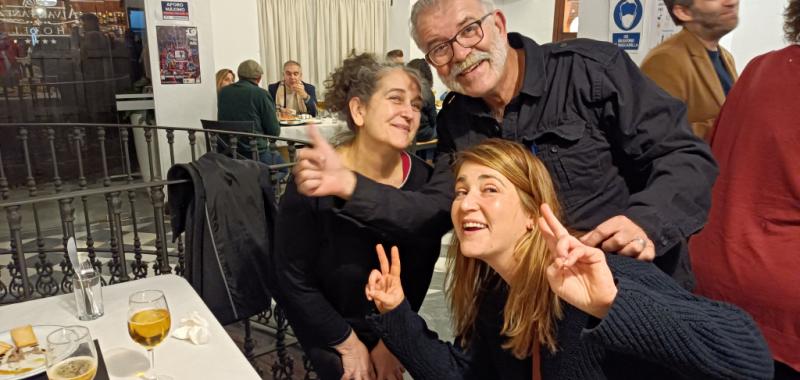Con Lola Montalvo y Penélope Acero, de Edhasa