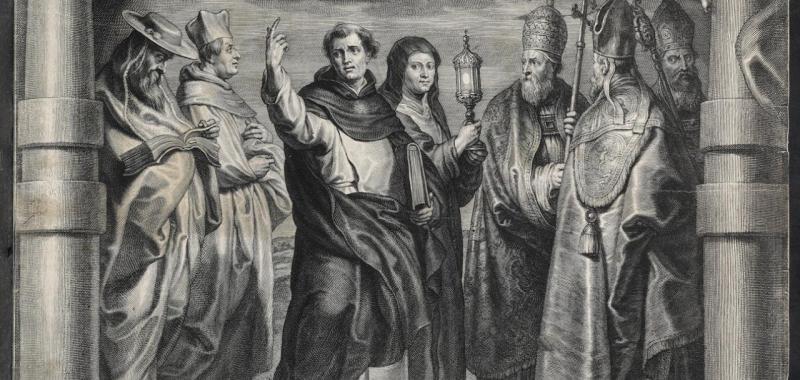 Santa Clara y los defensores de la Eucaristía de Schelte Adams Bolswert (entre 1630 y 1652?)